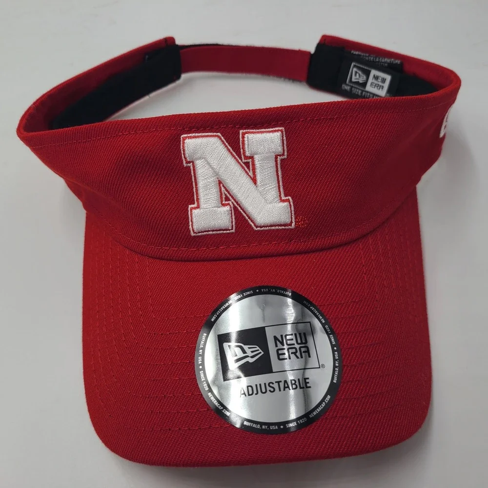 Nebraska Cornhuskers Visor Hat Adjustable New Era Red White NCAA University Men